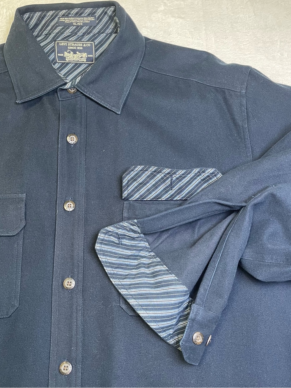 Levi Strauss & Co Men’s Lined Shirt Jacket Dark Navy Blue XL Heavyweight Shacket - Picture 1 of 10